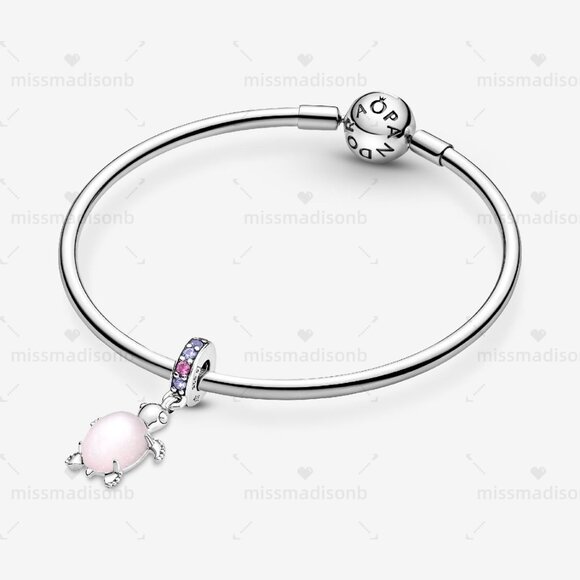 Pandora Murano Glass Pink Sea Turtle Dangle Charm - Picture 4 of 6